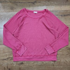 Sundry X Evereve Raspberry Pink Waffle Knit Thermal 3 Large Cozy Comfort Minimal